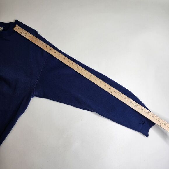 Vintage Lee Heavyweight Sweatshirt Navy Blue Blank Crewneck Size XL - Picture 7 of 7